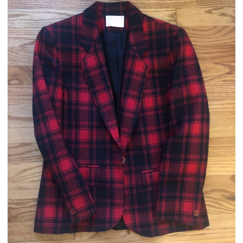Pendleton Tartan Plaid Wool Blazer